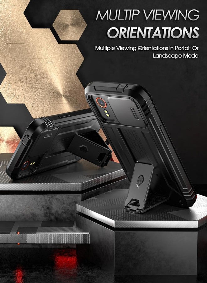 Poetic Revolution Case Compatible with Galaxy Xcover 7 5G, [Slide Camera Cover], [20FT Mil-Grade Drop Tested], Full-Body Military Grade Rugged Dual-Layer Shockproof Cover with Kickstand, Black - Image 3